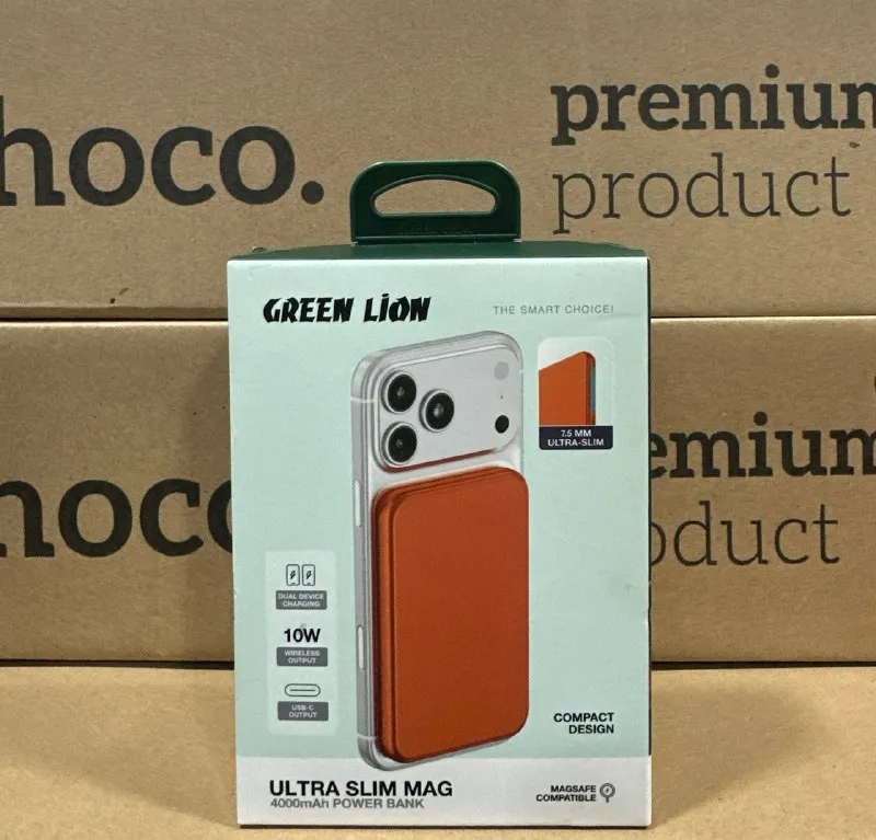 Green Lion Ultra Slim Mag – Batterie Externe Magnétique Sans Fil 4000 mAh