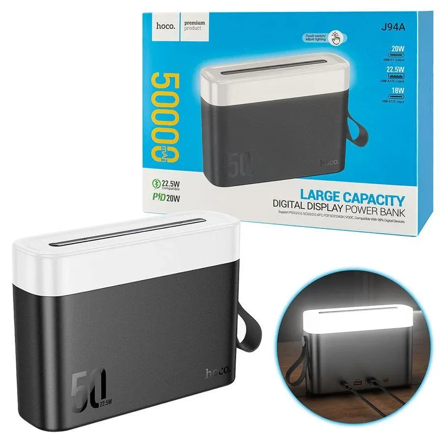 Hoco J94A Masterful 50000mAh – Power Bank 22,5W avec Affichage Numérique | Zorando Algérie